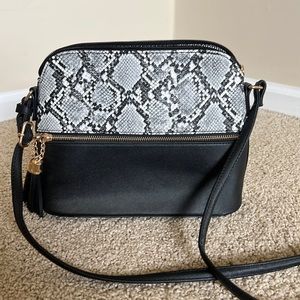 Black snakeskin crossbody